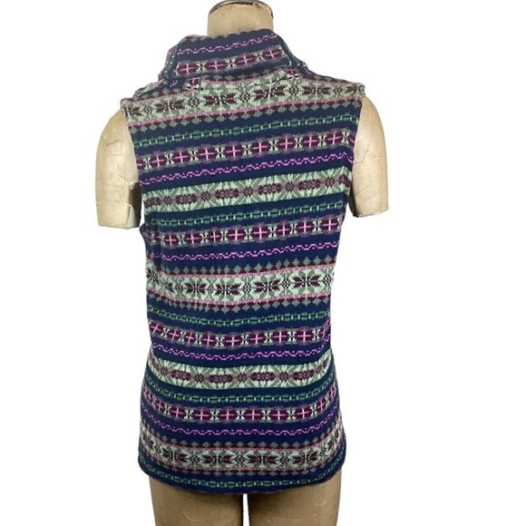 Chaps Cotton Blend Knit Button Vest Nordic Fair Isle Plus Sz 1X #237E - Picture 5 of 7